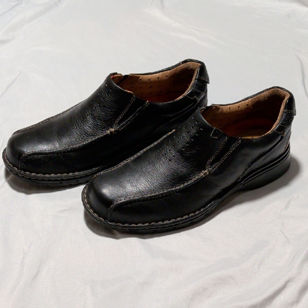 Clarks Structured Mens Leather Loafers Sz 9